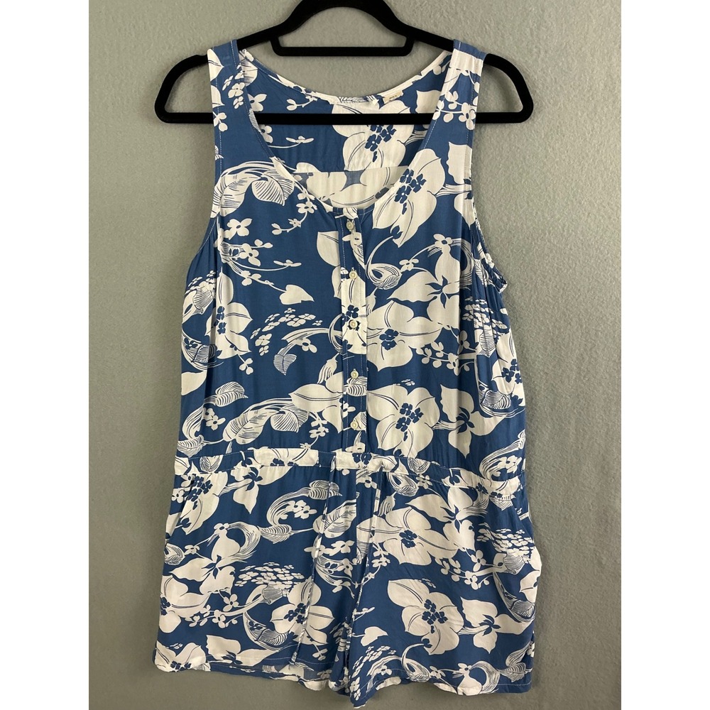 Floral Romper Women's Large Sleeveless Button Up‎